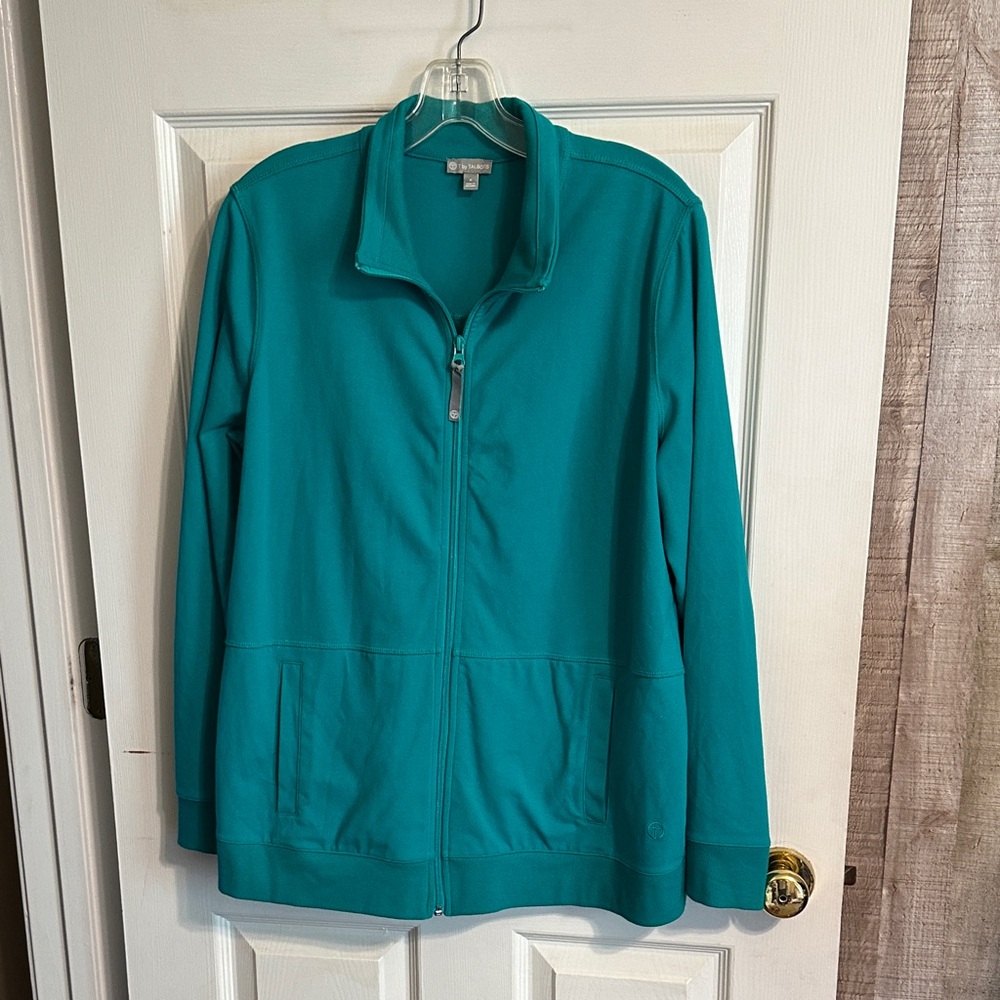 T by Talbots Teal Zip-Front Utility Jacket